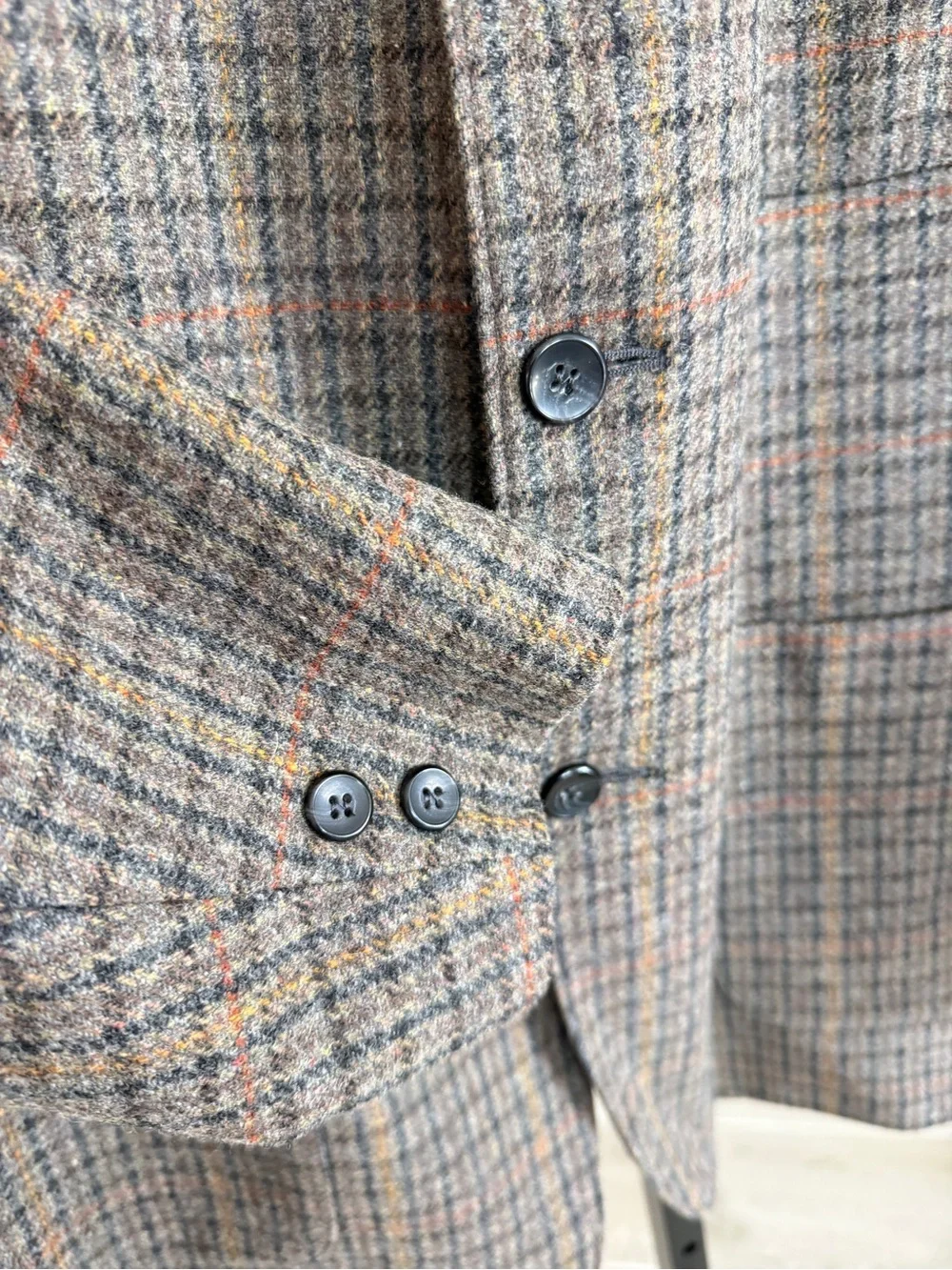 Pendleton Vintage Y2K Mens XL Merino Wool Plaid Blazer Sport Coat Brown Gray